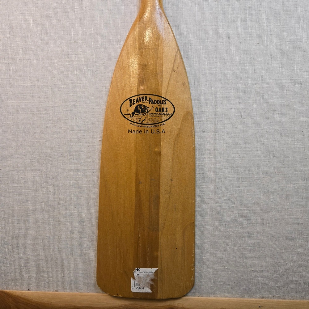 Beaver Paddles And Oars Canoe Paddle 48 Inch Brown Wood Blade Made In USA GUC